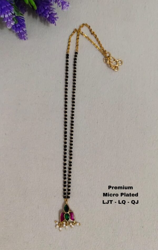 Short Black beads | One gram gold Black beads | Nallapusala Chains