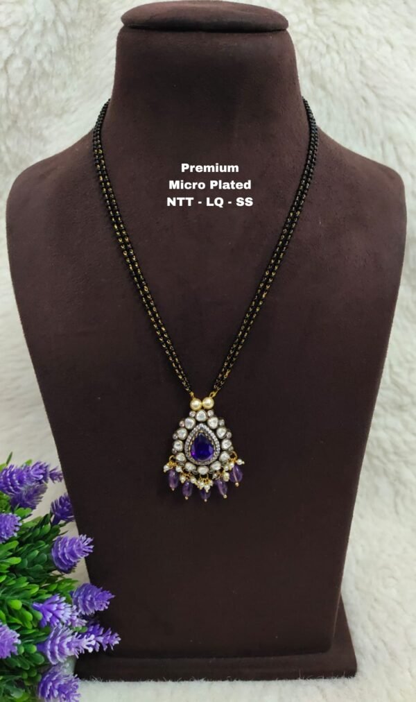 Short Black beads | One gram gold Black beads | Nallapusala Chains