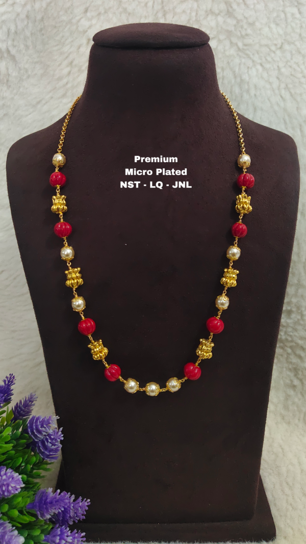 One gram gold Coral chains | One gram gold Pears Chains | One gram gold Mutyala Chains