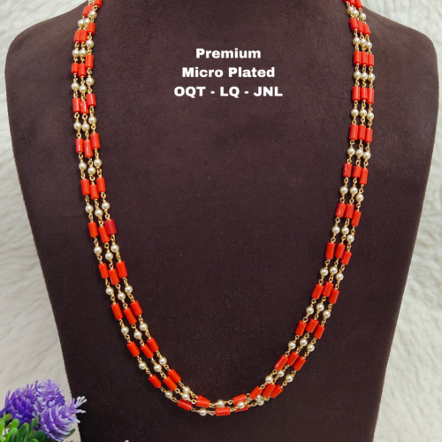 One gram gold Coral chains | One gram gold Pears Chains | One gram gold Mutyala Chains