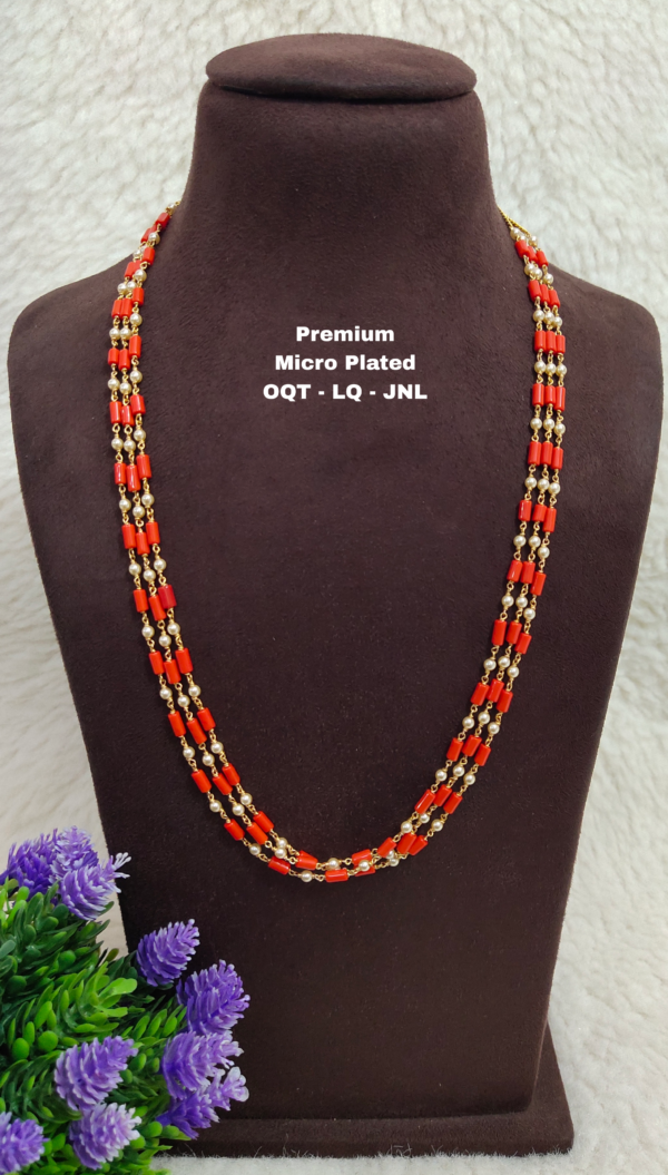 One gram gold Coral chains | One gram gold Pears Chains | One gram gold Mutyala Chains