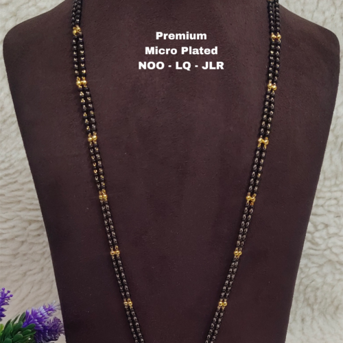 •	One gram gold Jewellery  | One gram gold Long Black Beads |  Black beads