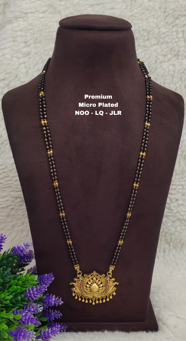 •	One gram gold Jewellery  | One gram gold Long Black Beads |  Black beads