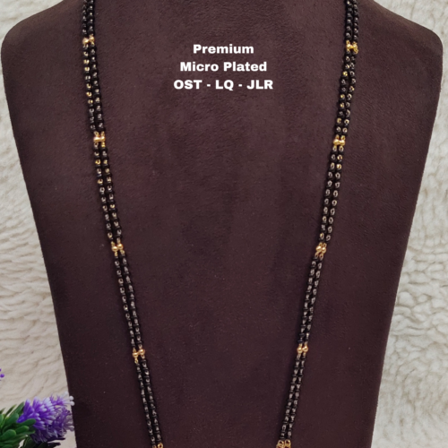 •	One gram gold Jewellery  | One gram gold Long Black Beads |  Black beads