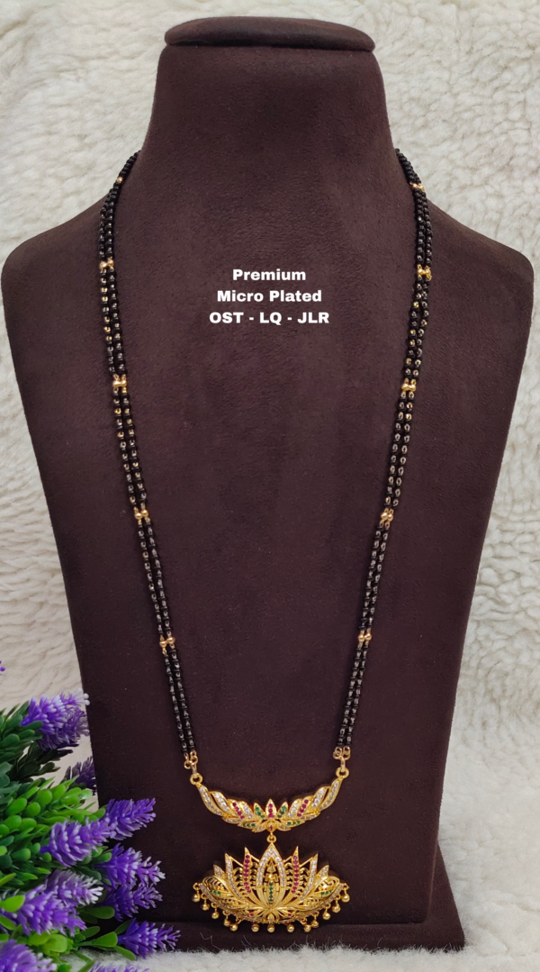 •	One gram gold Jewellery  | One gram gold Long Black Beads |  Black beads
