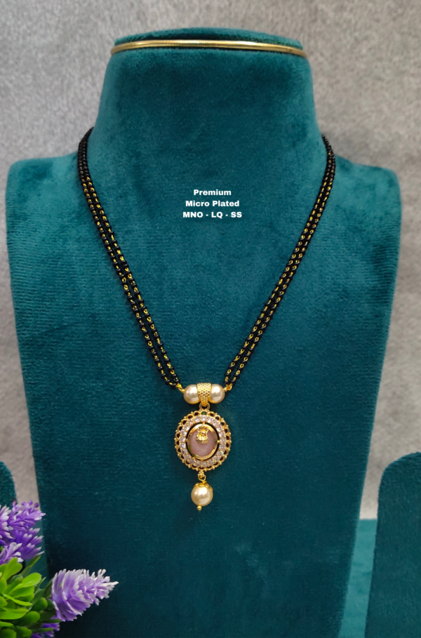 •	Short Black beads | One gram gold  Black Beads |  Nallapusala Chains