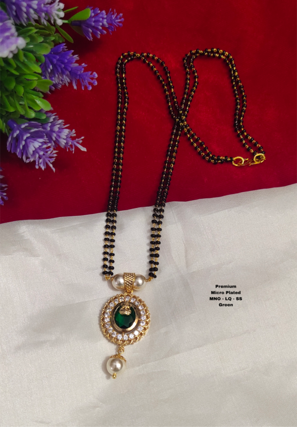 •	Short Black beads | One gram gold  Black Beads |  Nallapusala Chains