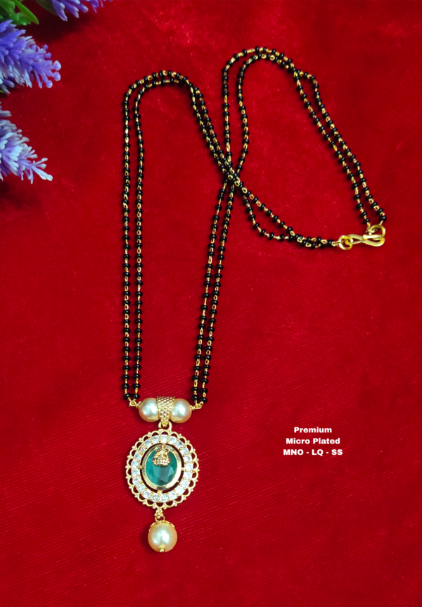 •	Short Black beads | One gram gold  Black Beads |  Nallapusala Chains