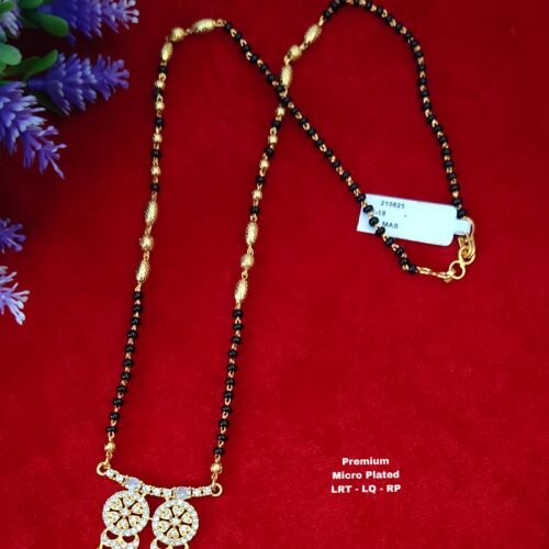 •	Short Black beads | One gram gold  Black Beads |  Nallapusala Chains