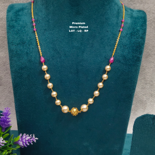 One gram gold Jewellery | One gram gold Pears Chains | One gram gold Mutyala Chains