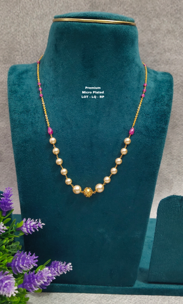 One gram gold Jewellery | One gram gold Pears Chains | One gram gold Mutyala Chains