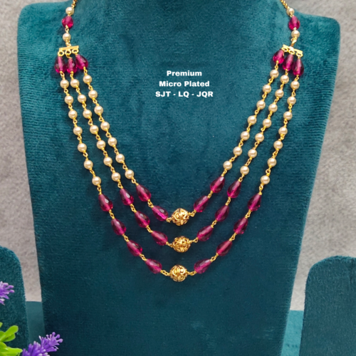 One gram gold Jewellery | One gram gold Pearls Chains | One gram gold  Mutyala Chains