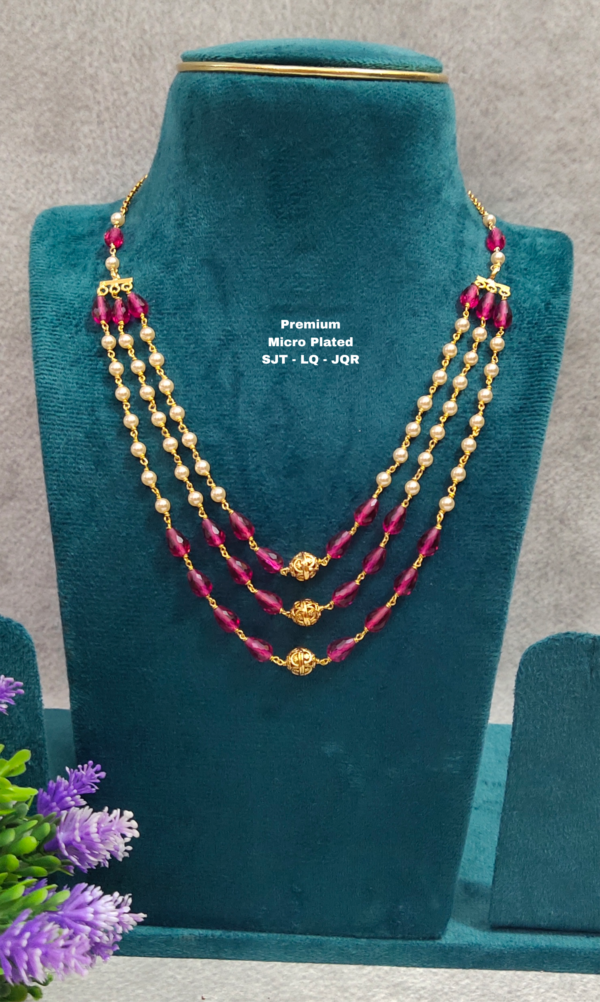 One gram gold Jewellery | One gram gold Pearls Chains | One gram gold  Mutyala Chains
