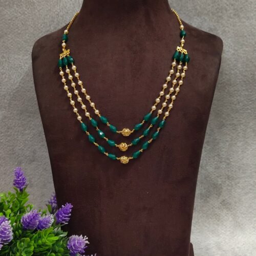 One gram gold Jewellery | One gram gold Pearls Chains | One gram gold  Mutyala Chains