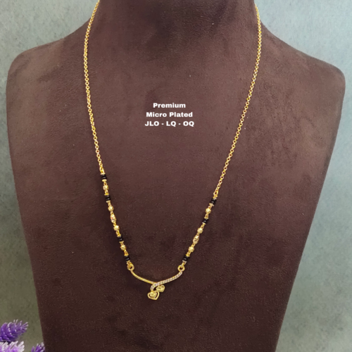 •	Short Black beads | One gram gold  Black Beads |  Nallapusala Chains