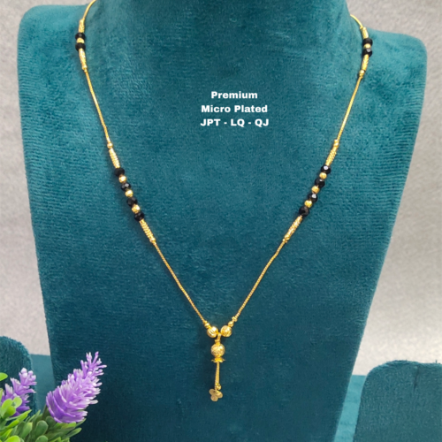 •	Short Black beads | One gram gold  Black Beads |  Nallapusala Chains