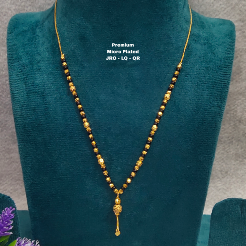 •	Short Black beads | One gram gold  Black Beads |  Nallapusala Chains