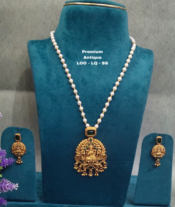 One gram gold Pearls Chain | One gram gold Mutyala Chain