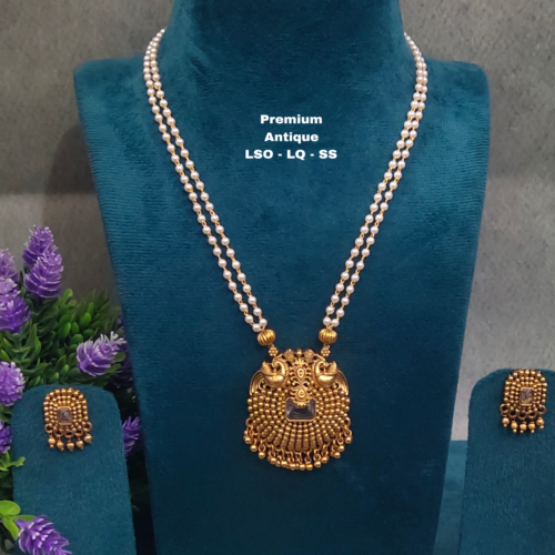 One gram gold Pearls Chain | One gram gold Mutyala Chain