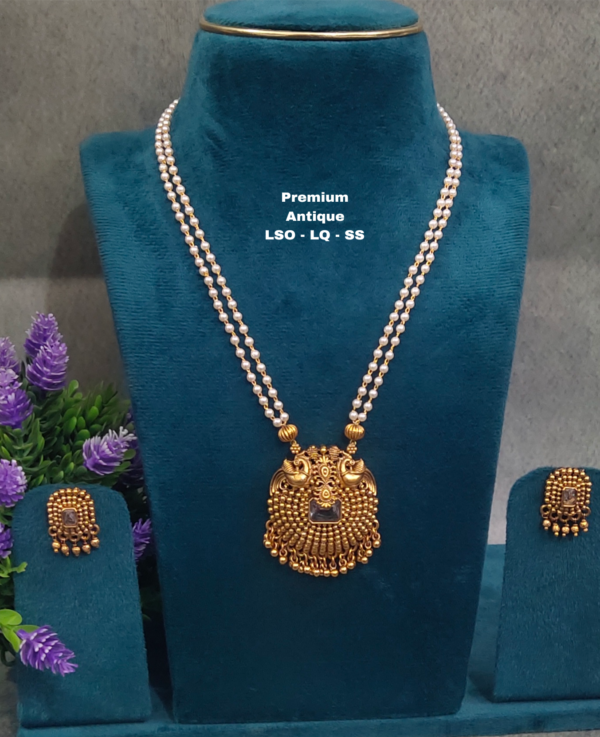One gram gold Pearls Chain | One gram gold Mutyala Chain