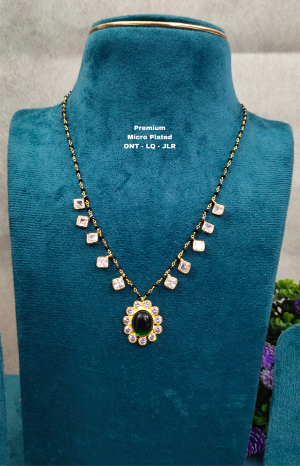 •	Short Black beads | One gram gold  Black Beads |  Nallapusala Chains
