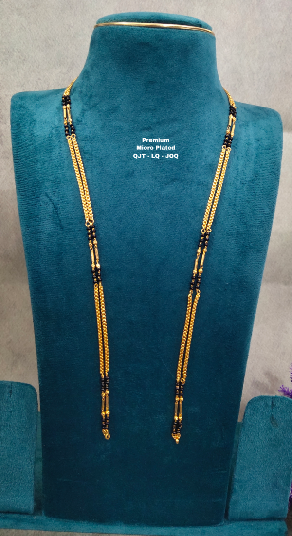 One gram gold Jewellery  | One gram gold Long Black beads | Black beads