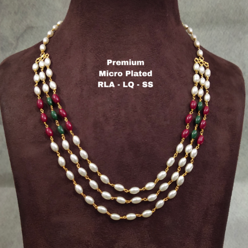 One gram gold Jewellery | One gram gold Pearls Chains | One gram gold Mutyala Chains