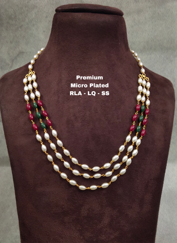 One gram gold Jewellery | One gram gold Pearls Chains | One gram gold Mutyala Chains