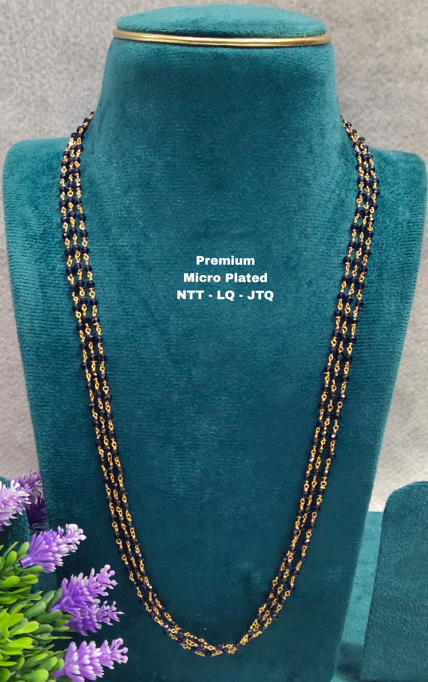 One gram gold Jewellery  | One gram gold Long Black beads | Black beads
