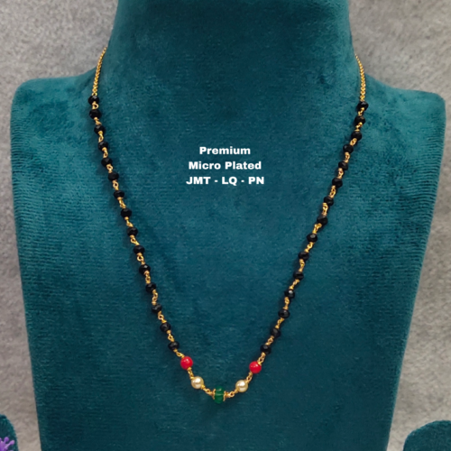 •	Short Black beads | One gram gold  Black Beads |  Nallapusala Chains