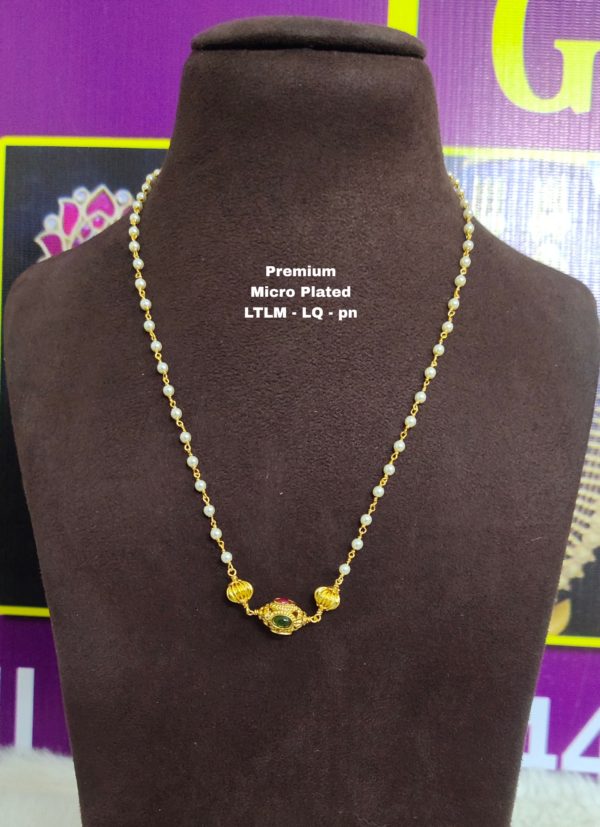 One gram gold Jewellery | One gram gold Pearls Chains | One gram gold Mutyala Chains