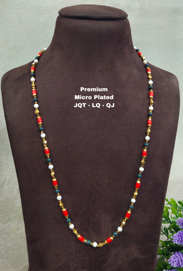 •	One gram gold Coral Chains | One gram gold Pearls Chains| One gram gold Mutyala Chaiins