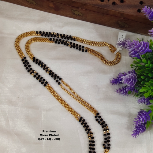 One gram gold Jewellery  | One gram gold Long Black beads | Black beads