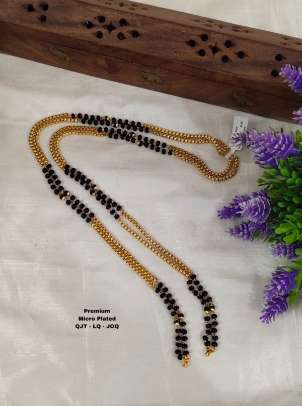 One gram gold Jewellery  | One gram gold Long Black beads | Black beads
