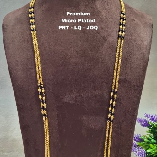 One gram gold Jewellery  | One gram gold Long Black beads | Black beads