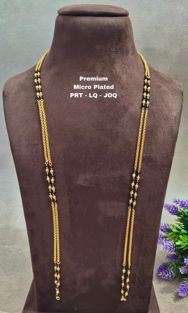 One gram gold Jewellery  | One gram gold Long Black beads | Black beads