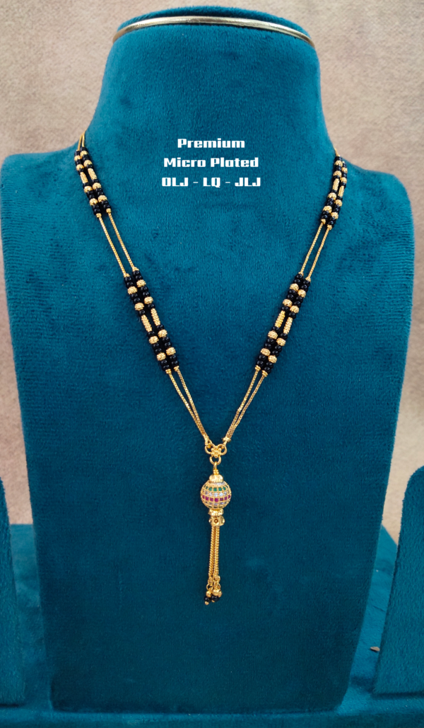 Short Black beads | One gram gold Balck beads | Nallpusa Chains