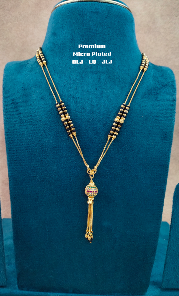 Short Black beads | One gram gold Balck beads | Nallpusa Chains