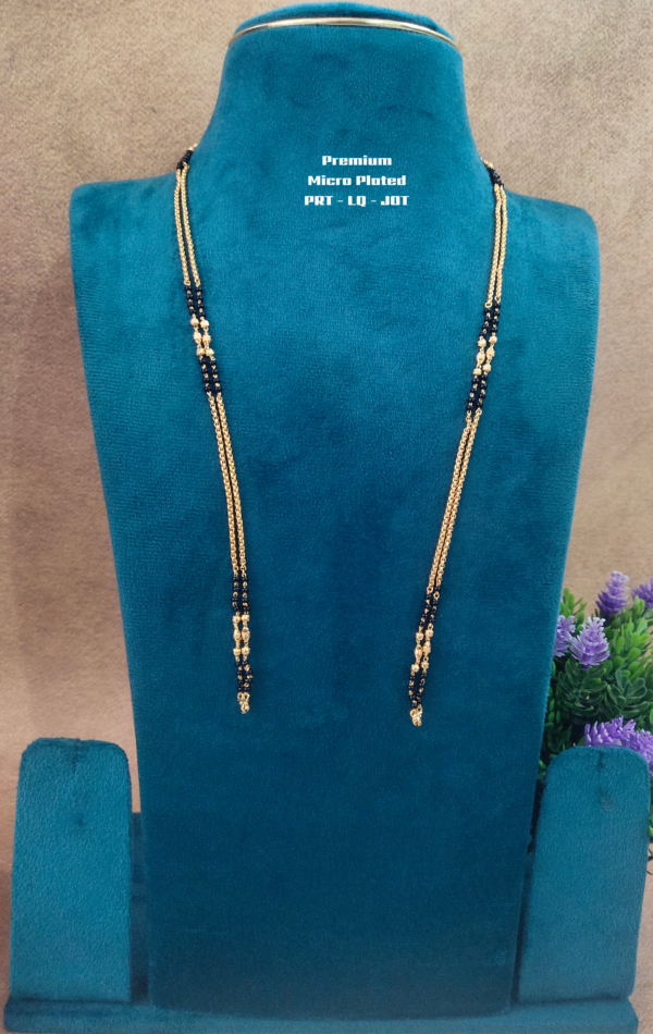 One gram gold Jewellery | One gram gold Long Black beads | Black beads