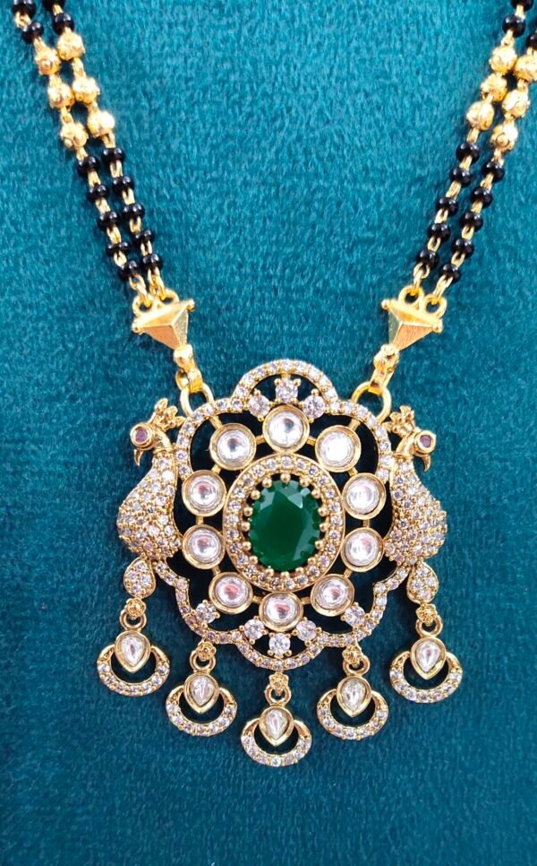 One gram gold Jewellery | One gram gold Black beads | Long Black beads