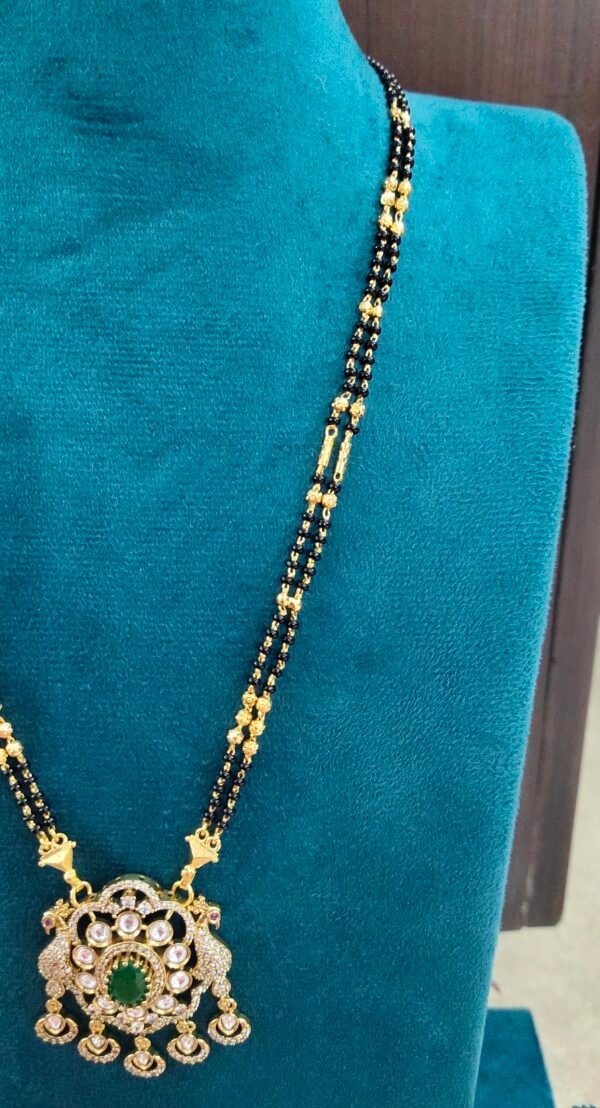 One gram gold Jewellery | One gram gold Black beads | Long Black beads