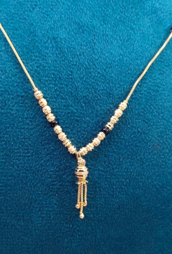 Short Black beads | One gram gold Black beads | Nallapusala Chains