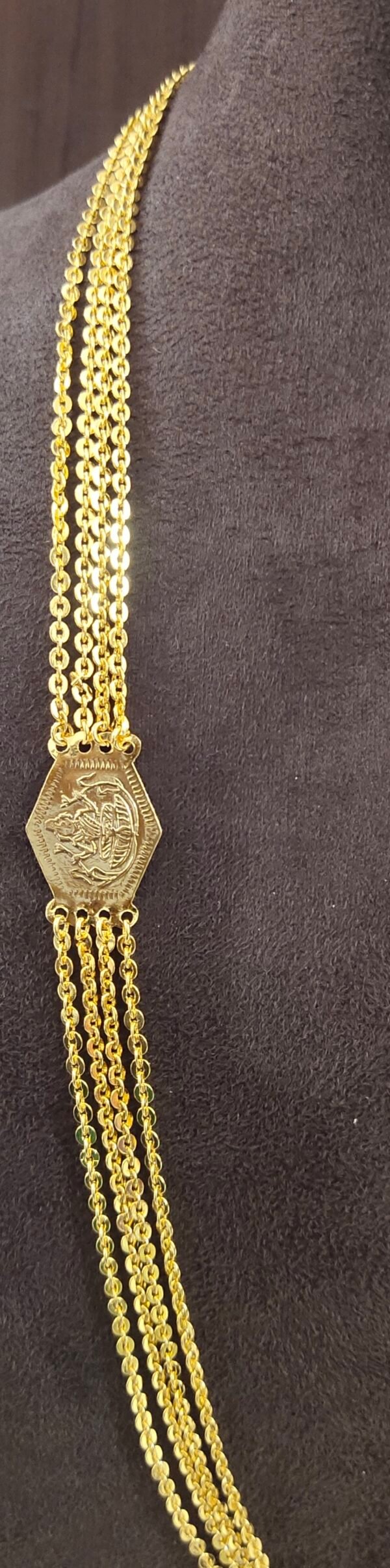 One gram gold Chandra Haram | Step Chains | South Indian Jewellery