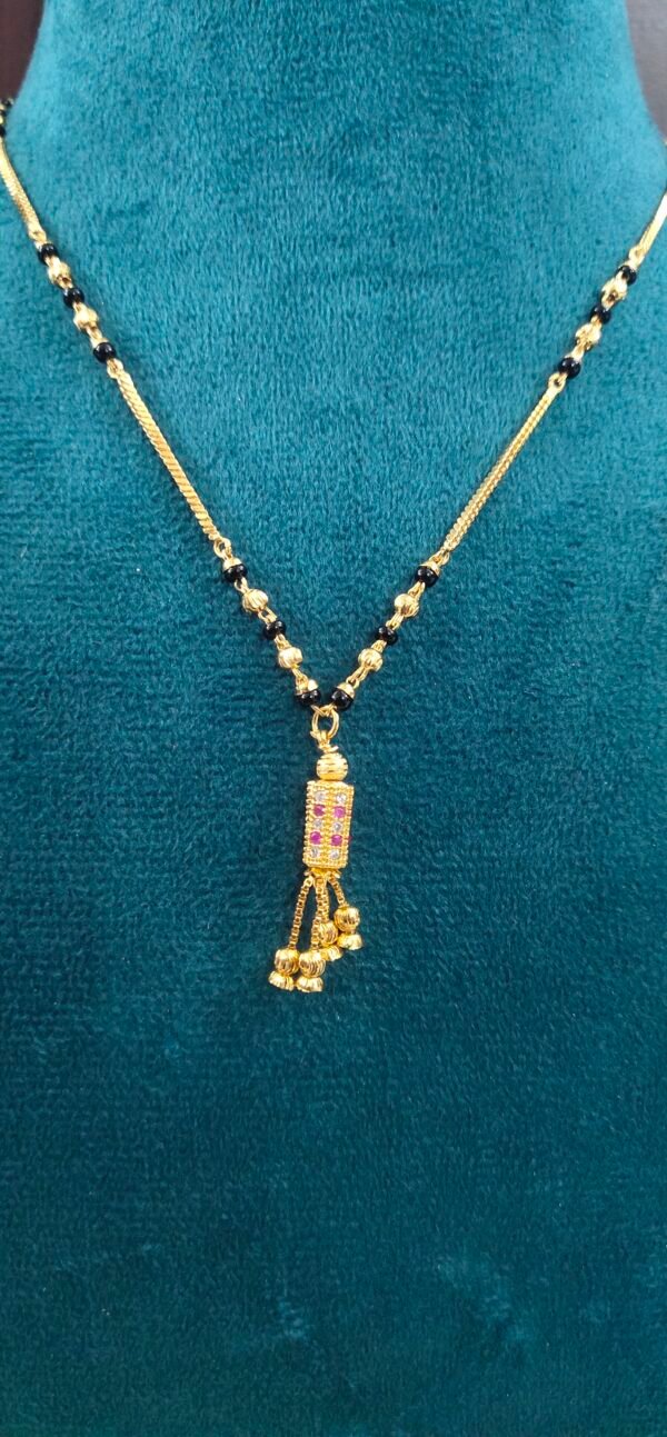 Short Black beads | One gram gold Black beads | Nallapusala Chains