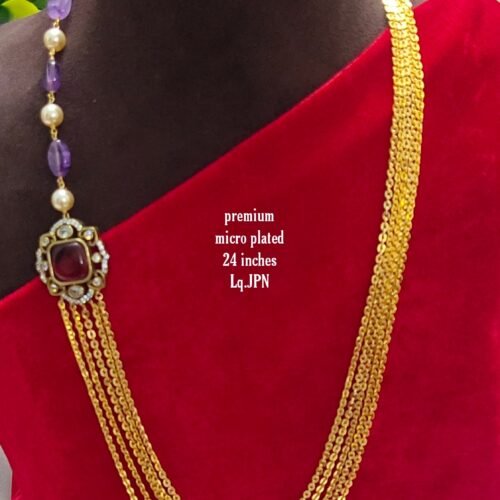 One gram gold Chandra Haram | Step Chains | South Indian Jewellery