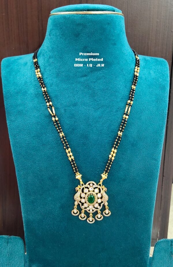 One gram gold Jewellery | One gram gold Black beads | Long Black beads