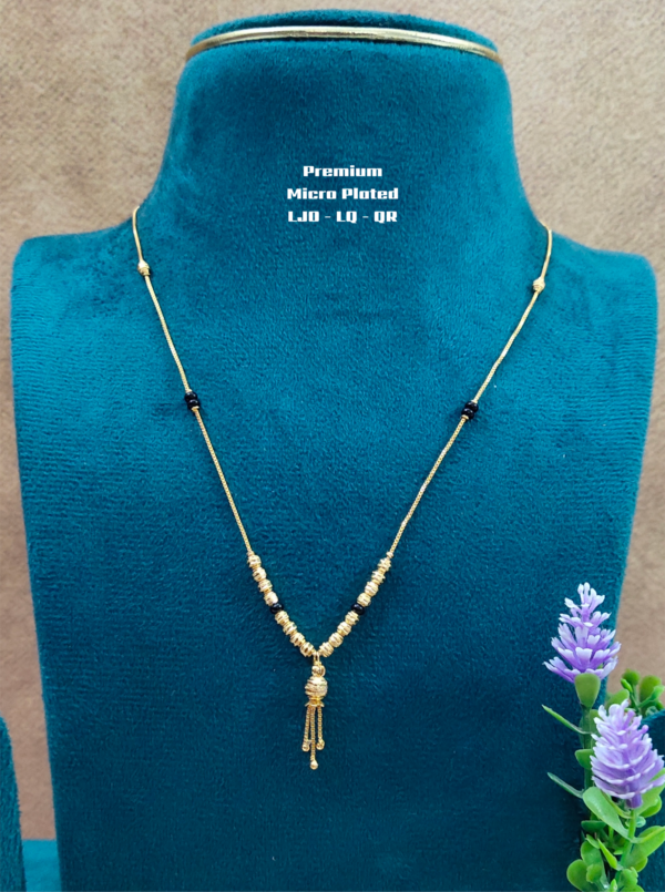 Short Black beads | One gram gold Black beads | Nallapusala Chains